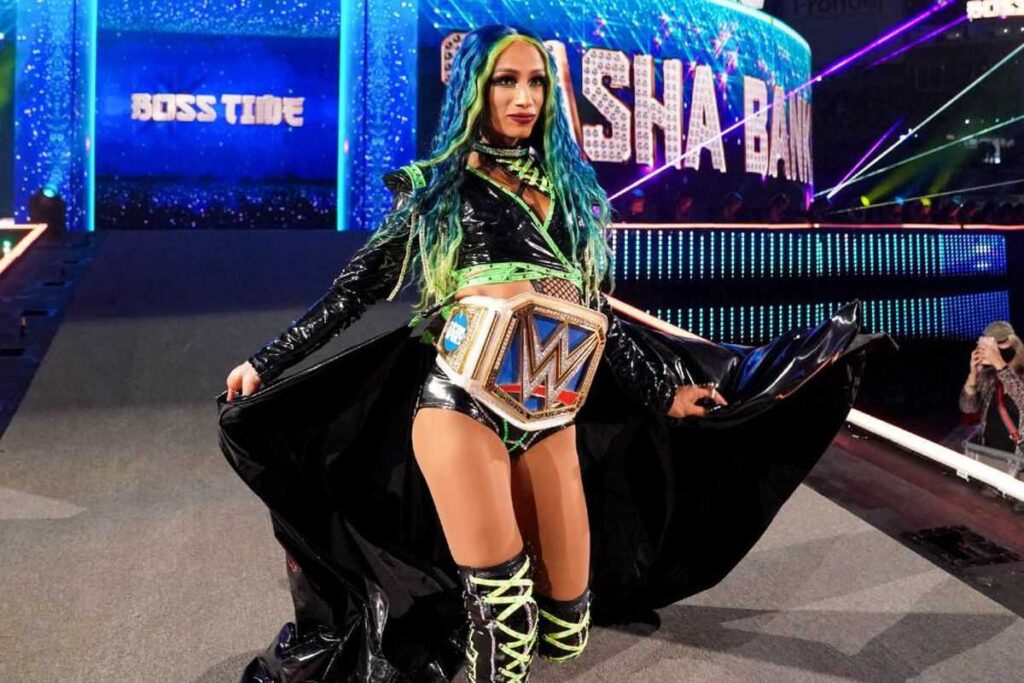 Sasha Banks with WWE Championship