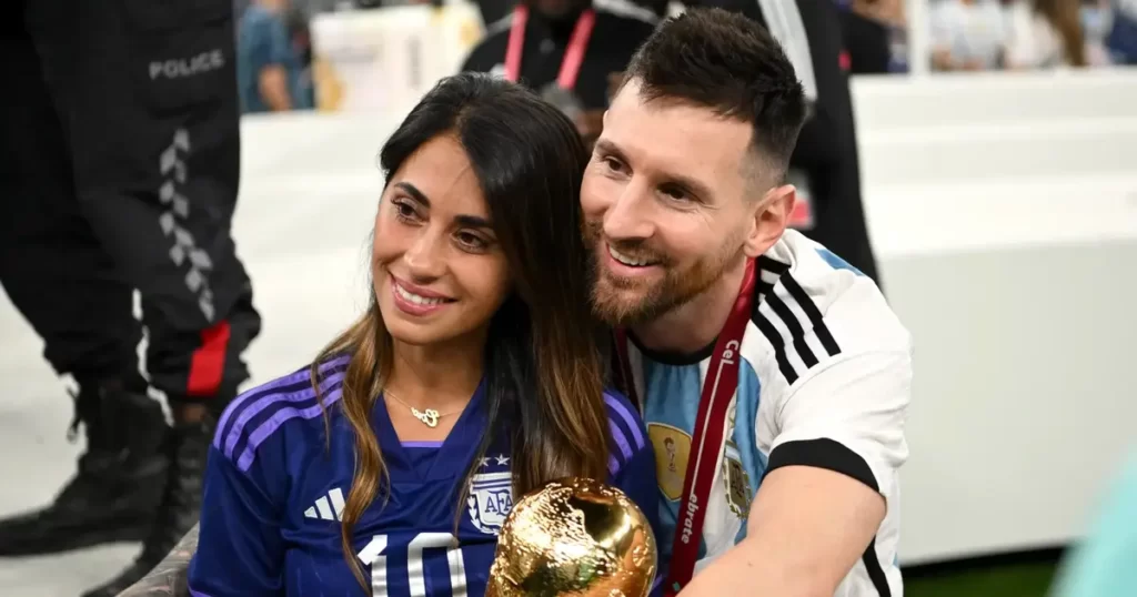 Messi with her wife