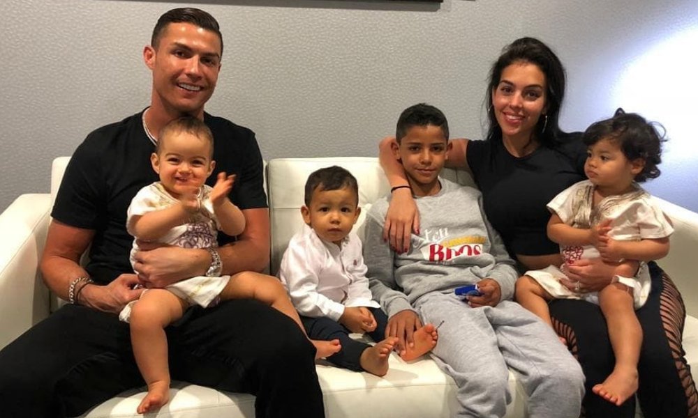 Cristiano Ronaldo with his family