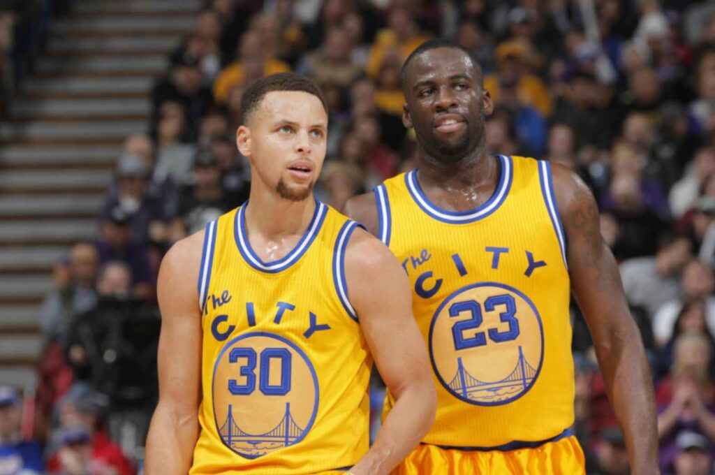Warriors Steph Curry and Draymond Green