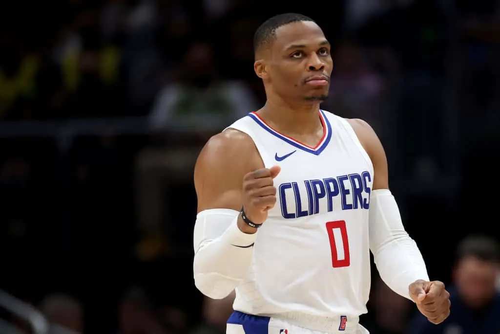 Clippers Paul George defends Russell Westbrook as he struggles reach his peak recently with Clippers