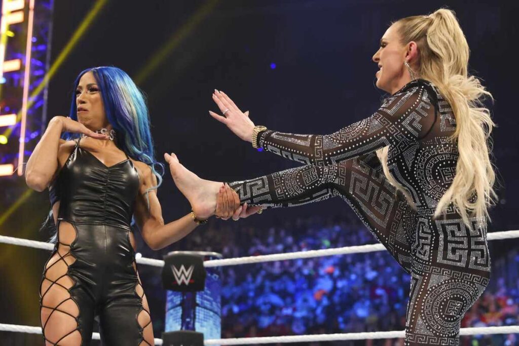 Mercedes Mone aka Sasha Banks and Charlotte Flair in WWE